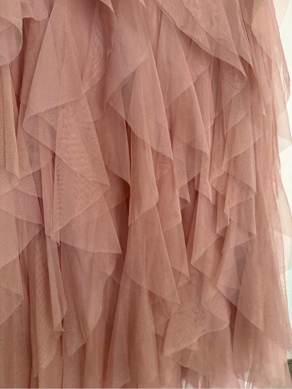 NWT Chelsea & Violet Dusty Rose Ruffled Tulle Midi Skirt sz. L - Picture 2 of 6